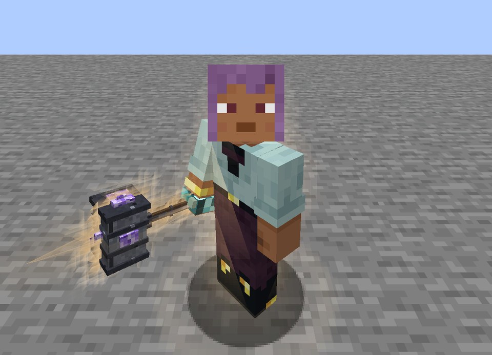A player holding the Bulwark Maul, aura glowing round it