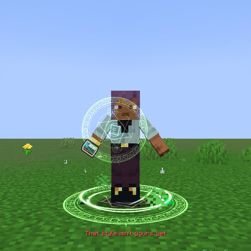 A player casting with gold beads on their Cord, embers rising from their hand and a magic circle on the ground