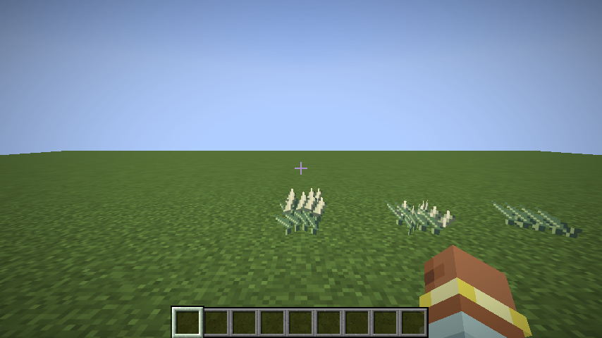 Three Windreed growth stages on a controlled field platform