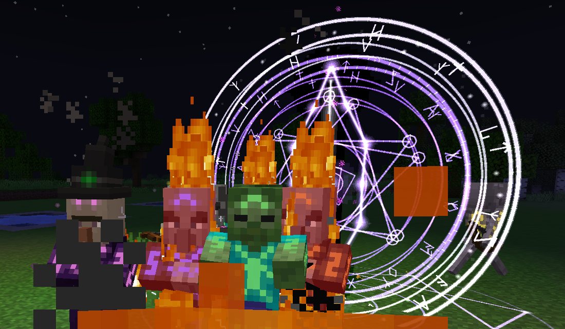 A violet rift with monsters pouring out at night