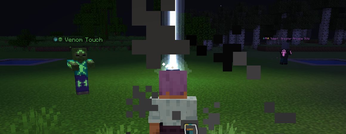 Runebound nameplates: a zombie with Venom Touch and an Adept vindicator with Greater Arcane Blitz