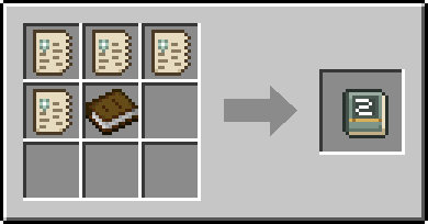 Four Manual Pages and a book in a crafting grid, making a Breathing Manual