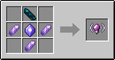 Crafting grid: top row empty · Echo Shard · empty; middle row Amethyst Shard · Mana Crystal · Amethyst Shard; bottom row empty · Amethyst Shard · empty