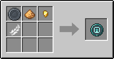 Crafting Aureole: a Blank Rune and Glowstone Dust, Gold Nugget and Feather