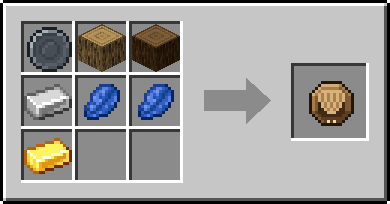 Crafting Barkhide: a Blank Rune and Oak Log, Spruce Log and Iron Ingot, plus 2 Lapis Lazuli and a Gold Ingot