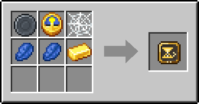 Crafting Belated: a Blank Rune and Clock and Cobweb, plus 2 Lapis Lazuli and a Gold Ingot
