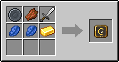 Crafting Culling: a Blank Rune and Rotten Flesh and Iron Sword, plus 2 Lapis Lazuli and a Gold Ingot