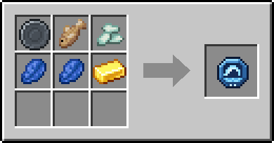 Crafting Currentkin: a Blank Rune and Raw Cod and Prismarine Crystals