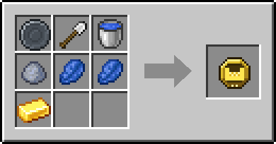 Crafting Ditchwater: a Blank Rune and Iron Shovel, Water Bucket and Clay Ball, plus 2 Lapis Lazuli and a Gold Ingot