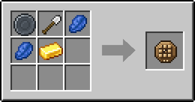 Crafting Excavate: a Blank Rune and Iron Shovel, plus 2 Lapis Lazuli and a Gold Ingot