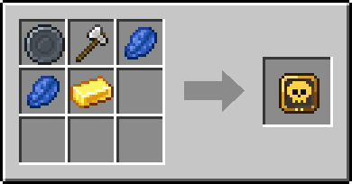 Crafting Execute: a Blank Rune and Iron Axe, plus 2 Lapis Lazuli and a Gold Ingot