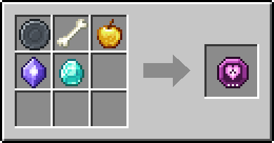 Crafting Faithful: a Blank Rune and Bone and Golden Apple, plus a Mana Crystal and a Diamond