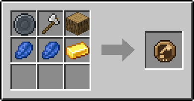 Crafting Fell: a Blank Rune and Iron Axe and any logs, plus 2 Lapis Lazuli and a Gold Ingot