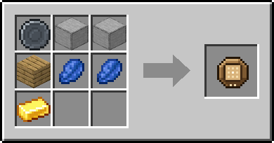 Crafting Floorlay: a Blank Rune and 2x Smooth Stone and Oak Planks, plus 2 Lapis Lazuli and a Gold Ingot