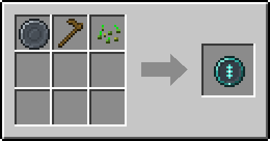 Crafting Furrow: a Blank Rune and Wooden Hoe and Wheat Seeds