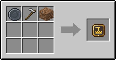 Crafting Furrowing: a Blank Rune and Iron Hoe and Dirt