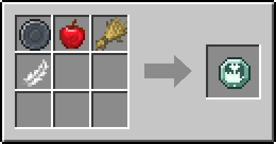 Crafting Gentle Hand: a Blank Rune and Apple, Wheat Crops and Feather