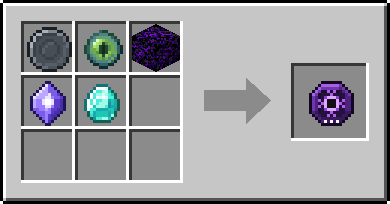 Crafting Gravity Well: a Blank Rune and Eye of Ender and Crying Obsidian