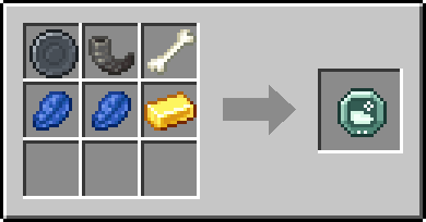 Crafting Heel: a Blank Rune and Goat Horn and Bone, plus 2 Lapis Lazuli and a Gold Ingot