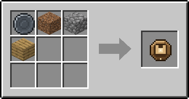 Crafting Holefill: a Blank Rune and Dirt, Cobblestone and Oak Planks