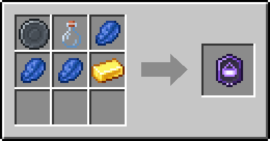 Crafting If Brimming: a Blank Rune and Glass Bottle and Lapis Lazuli, plus 2 Lapis Lazuli and a Gold Ingot