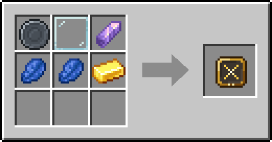 Crafting Inward: a Blank Rune and Glass Pane and Amethyst Shard, plus 2 Lapis Lazuli and a Gold Ingot