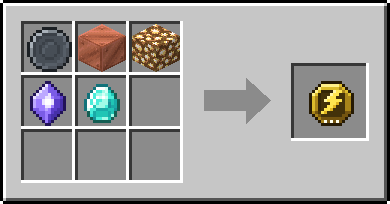 Crafting Lightning: a Blank Rune and Block of Copper and Glowstone, plus a Mana Crystal and a Diamond