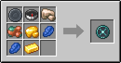 Crafting Lodeseek: a Blank Rune and Compass, Raw Iron, Raw Copper and Raw Gold