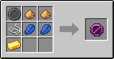 Crafting Lumen Path: a Blank Rune and 2x Glowstone Dust and String, plus 2 Lapis Lazuli and a Gold Ingot
