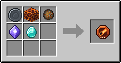Crafting Meteor: a Blank Rune and Magma Block and Fire Charge, plus a Mana Crystal and a Diamond
