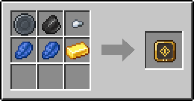 Crafting Needle Circle: a Blank Rune and Flint and Iron Nugget, plus 2 Lapis Lazuli and a Gold Ingot