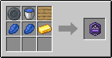 Crafting On Splash: a Blank Rune and Water Bucket and Tripwire Hook, plus 2 Lapis Lazuli and a Gold Ingot