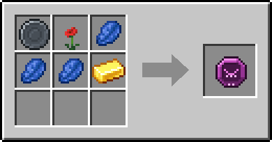 Crafting Pacify: a Blank Rune and Poppy and Lapis Lazuli, plus 2 Lapis Lazuli and a Gold Ingot