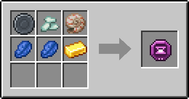 Crafting Pearl Sight: a Blank Rune and Prismarine Crystals and Nautilus Shell, plus 2 Lapis Lazuli and a Gold Ingot