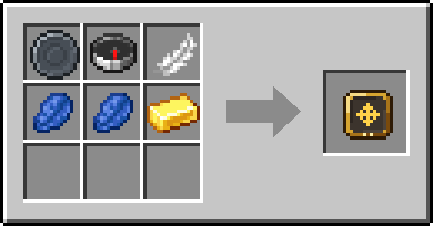 Crafting Pilgrim Circle: a Blank Rune and Compass and Feather, plus 2 Lapis Lazuli and a Gold Ingot