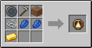 Crafting Plowline: a Blank Rune and Iron Hoe, Dirt and String, plus 2 Lapis Lazuli and a Gold Ingot