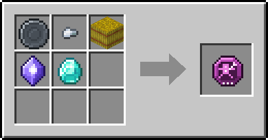 Crafting Resonance: a Blank Rune and Iron Nugget and Hay Bale, plus a Mana Crystal and a Diamond