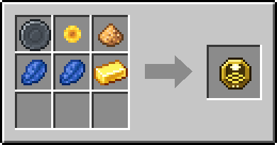 Crafting Ripple: a Blank Rune and Sunflower and Glowstone Dust, plus 2 Lapis Lazuli and a Gold Ingot