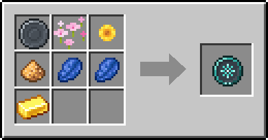 Crafting Rosette: a Blank Rune and Pink Petals, Sunflower and Glowstone Dust