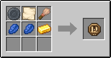 Crafting Ruin Sense: a Blank Rune and Empty Map and Brush, plus 2 Lapis Lazuli and a Gold Ingot