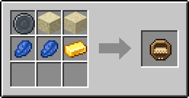 Crafting Sandbar: a Blank Rune and Sandstone and Sand, plus 2 Lapis Lazuli and a Gold Ingot