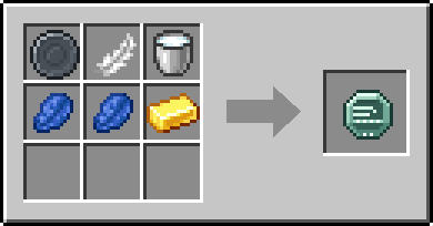 Crafting Sea Breeze: a Blank Rune and Feather and Milk Bucket, plus 2 Lapis Lazuli and a Gold Ingot