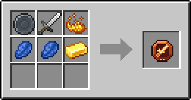 Crafting Searing Edge: a Blank Rune and Iron Sword and Blaze Powder, plus 2 Lapis Lazuli and a Gold Ingot