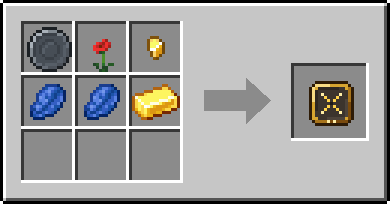 Crafting Selfless: a Blank Rune and Poppy and Gold Nugget, plus 2 Lapis Lazuli and a Gold Ingot