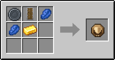 Crafting Shield: a Blank Rune and Shield, plus 2 Lapis Lazuli and a Gold Ingot