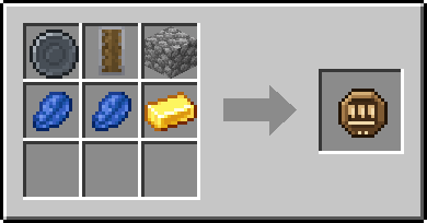 Crafting Shieldwall: a Blank Rune and Shield and Cobblestone, plus 2 Lapis Lazuli and a Gold Ingot