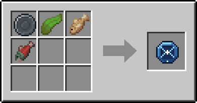 Crafting Shoal Herd: a Blank Rune and Kelp, Raw Cod and Raw Salmon