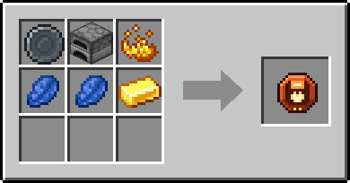 Crafting Smelt: a Blank Rune and Furnace and Blaze Powder, plus 2 Lapis Lazuli and a Gold Ingot