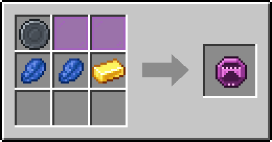 Crafting Span: a Blank Rune and 2x Magenta Stained Glass, plus 2 Lapis Lazuli and a Gold Ingot