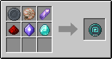 Crafting Spiral: a Blank Rune and Nautilus Shell, Amethyst Shard and Redstone Dust